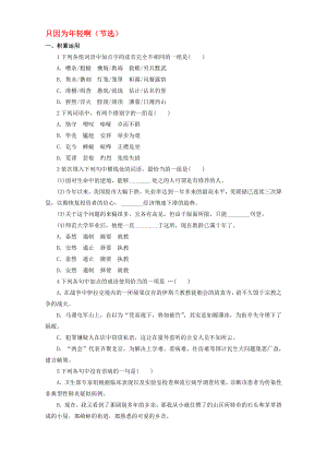 高中语文 13 只因为年轻啊节选自我小测 粤教版选修系列中国现代散文选读1..doc