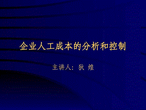 企业人工成本的分析控制1564097490.ppt