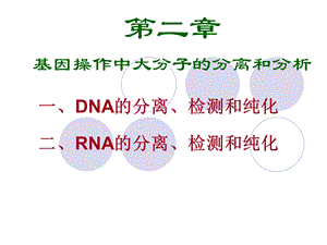 第二章基因操作中大分子的分离和分析08级.ppt