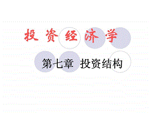 投资经济学第七章投资结构.ppt