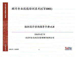 组织机构设计咨询指导手册.ppt