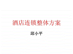 快捷酒店连锁项目策划方案.ppt.ppt