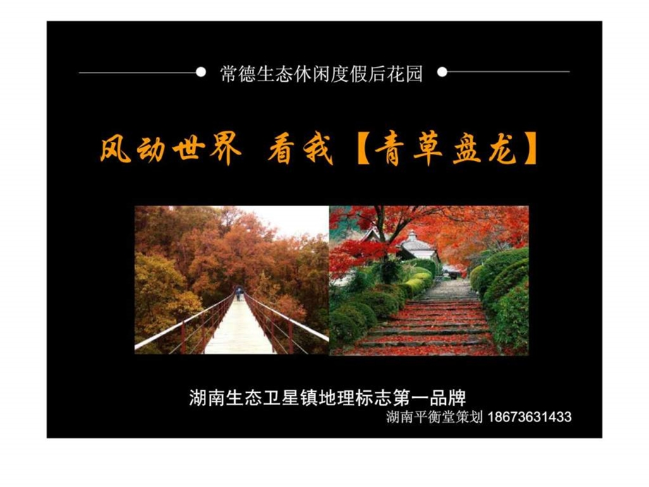 湖南常德生态休闲度假后花园项目策划营销推广方案.ppt_第1页