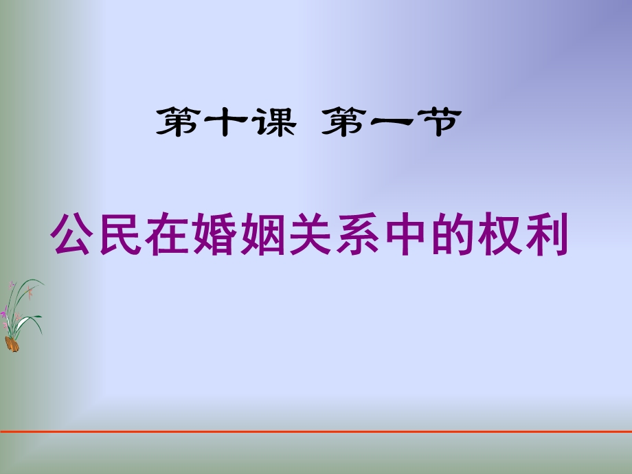 第十课第一公民在婚姻关系中的权利.ppt_第1页