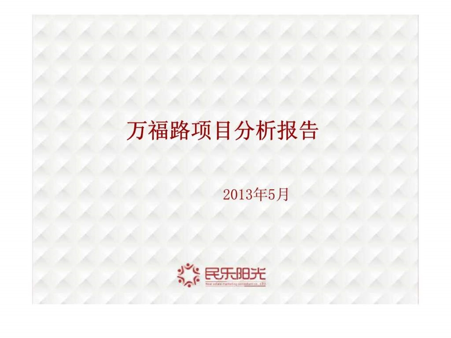 武汉万福路项目分析报告.ppt_第1页