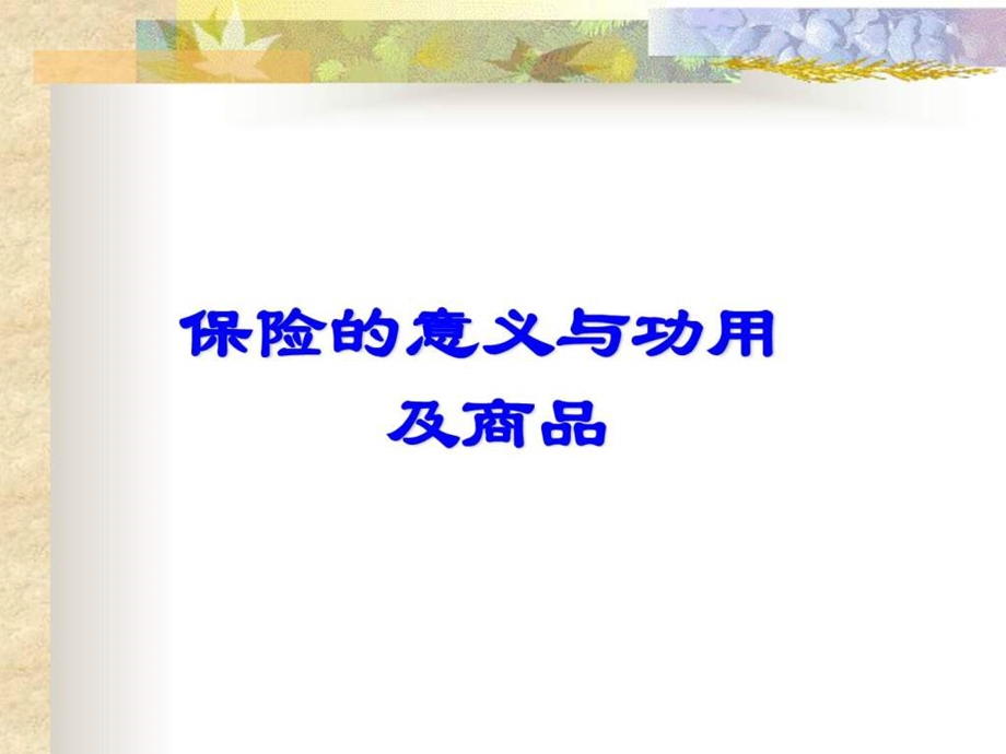 保险的意义与功用及商品增员创业说明会用.ppt_第1页