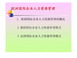 欧洲国际企业人力资源管理.ppt