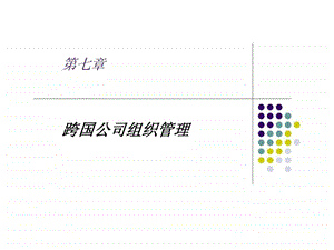 第七章跨国公司组织管理.ppt