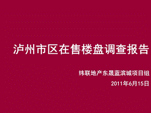 四川泸州市区在售楼盘调查报告51页.ppt