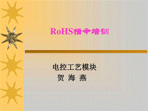 RoHS指令培训纺织轻工业工程科技专业资料.ppt.ppt