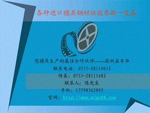 各种进口模具钢材性能参数一览表机械仪表工程科技专业资料.ppt