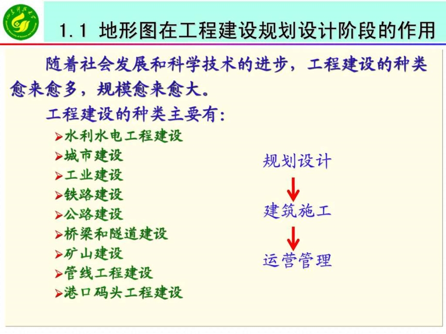 ...第一章11地形图在工程建设规划设计阶段的作用_第1页