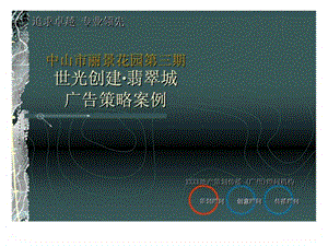 中山市丽景花园第三期世光创建翡翠城广告策略案例.ppt