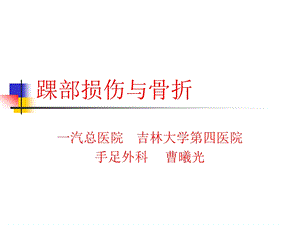 踝部损伤与骨折.ppt