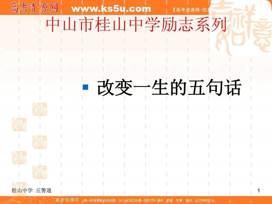 班会课件之励志系列改变一生的五句话.ppt.ppt_第1页