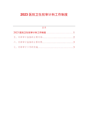 2023医院卫生院审计科工作制度.docx