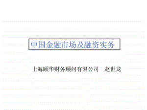 中国金融市场及融资实务.ppt