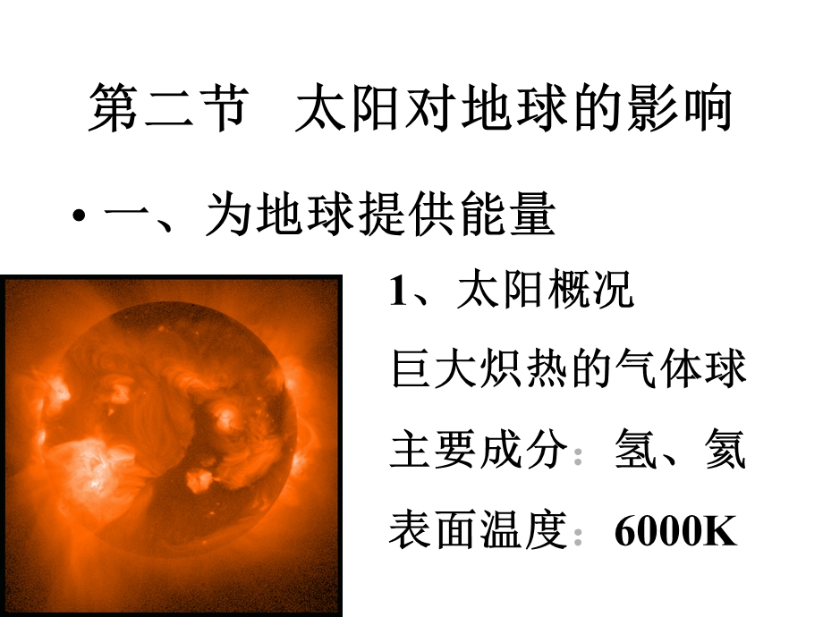 第二节太阳对地球的影响精品教育.ppt_第1页