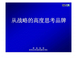 顺驰集团从战略高度思考品牌.ppt