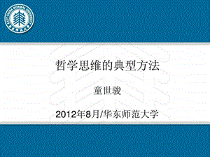 哲学思维的典型方法童世骏8月华东师范大学.ppt