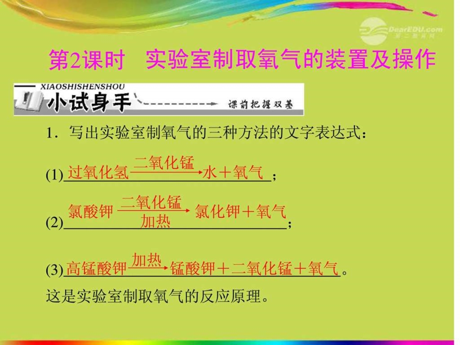 ...实验室制取氧气的装置及操作课件新人教版_第1页