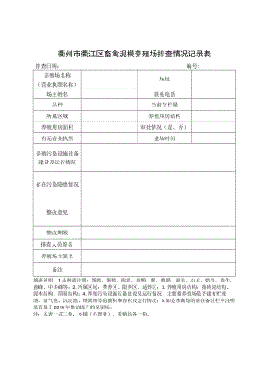 衢州市衢江区畜禽规模养殖场排查情况记录表.docx