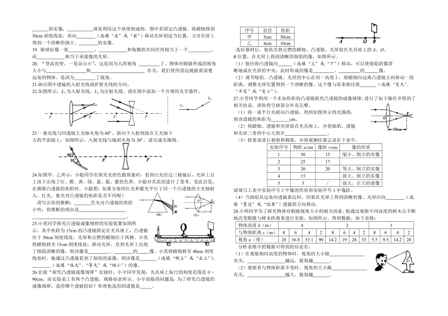 透镜及其应用单元测验题.doc_第2页