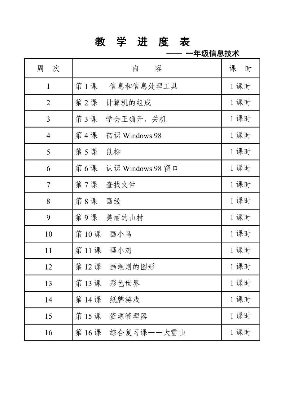 信息技术学科教案教学设计(一年).doc_第2页