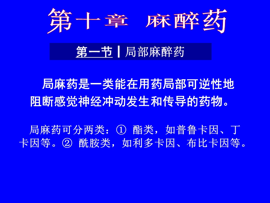 药理学课件第十章麻醉药.ppt_第1页