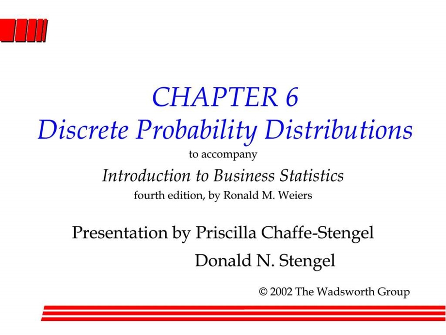 ...ProbabilityDistributions商务统计导论英文版_第1页