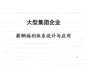 大型集团企业薪酬福利体系的设计与应用.ppt