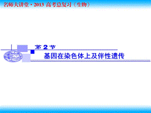 基因在染色体上及伴性遗传.ppt