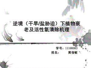 植物逆境下的抗衰老.ppt