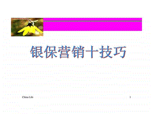 银保营销十技巧.ppt