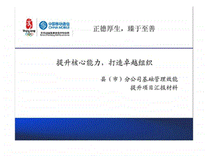 提升核心能力打造卓越组织县市分公司基础管理效能提升项目汇报材料.ppt