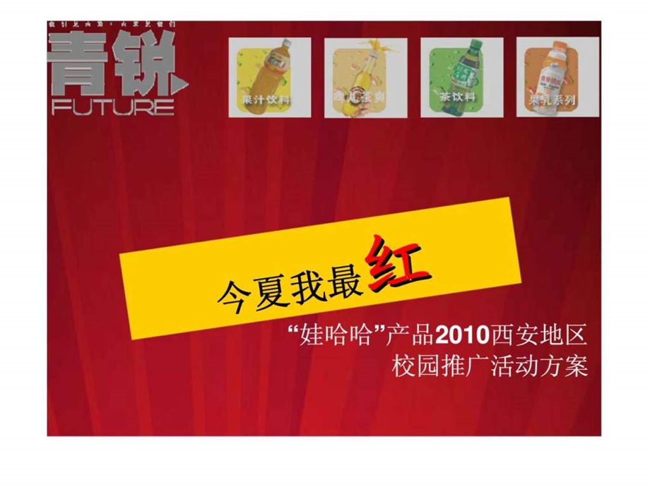 娃哈哈产品西安地区校园推广活动方案.ppt_第1页