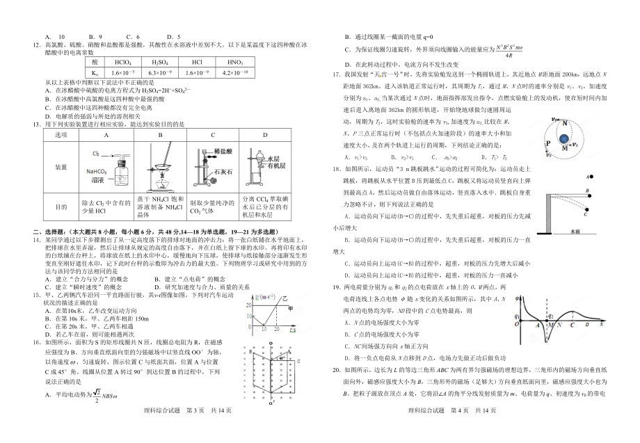 2014届高三年级理综测试模拟二.doc_第2页