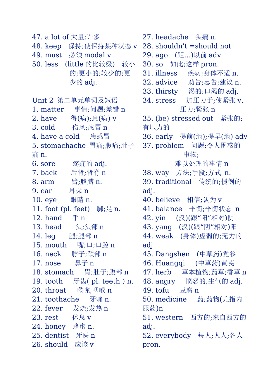 人教版八年级上学期英语单词表(新目标)(1).doc_第2页