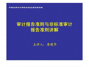 审计报告准则与非标准审计报告准则讲解.ppt