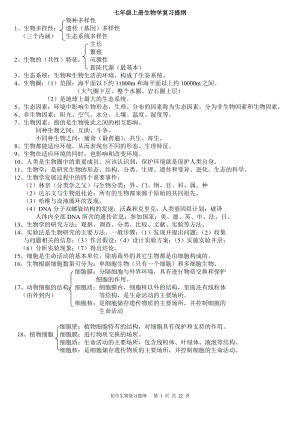 初中生物学复习提纲共四册.doc