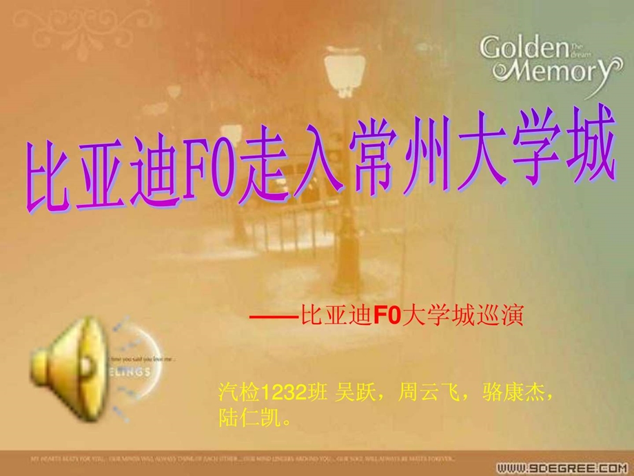 比亚迪F0走入常州大学城策划书.ppt.ppt_第1页