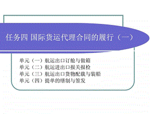 任务四国际货运代理合同的履行.ppt