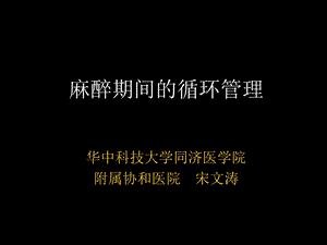 麻醉期间循环管理宋文涛.ppt