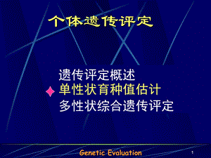 动物育种学课件第6个体遗传评定之选择指数法2.ppt