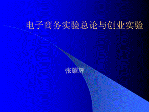 电子商务实验总论与创业实验.ppt