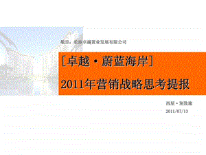 07月13日长沙卓越蔚蓝海岸营销战略思考提报.ppt