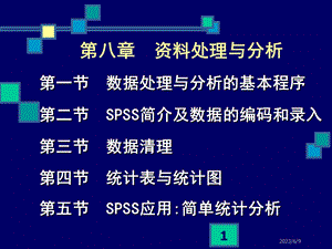 第八章资料处理与分析第一节数据处理与分析的基本程序.ppt