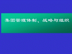 集团管理体制战略与组织.ppt