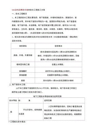 SBS改性沥青防水卷材防水工程施工方案.docx