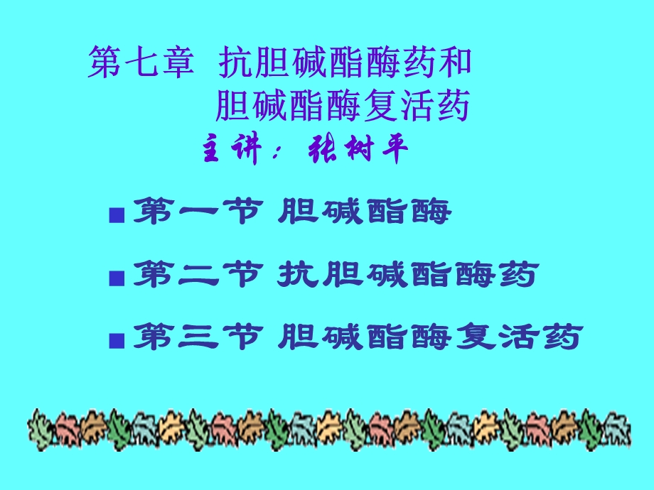 第七章抗胆碱酯酶药和.ppt_第1页